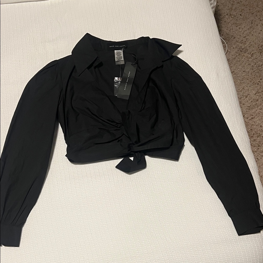 Black Cropped Blouse